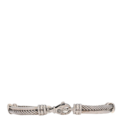 David Yurman Sterling Silver Diamond 3mm Crossover Bracelet 2 of 3