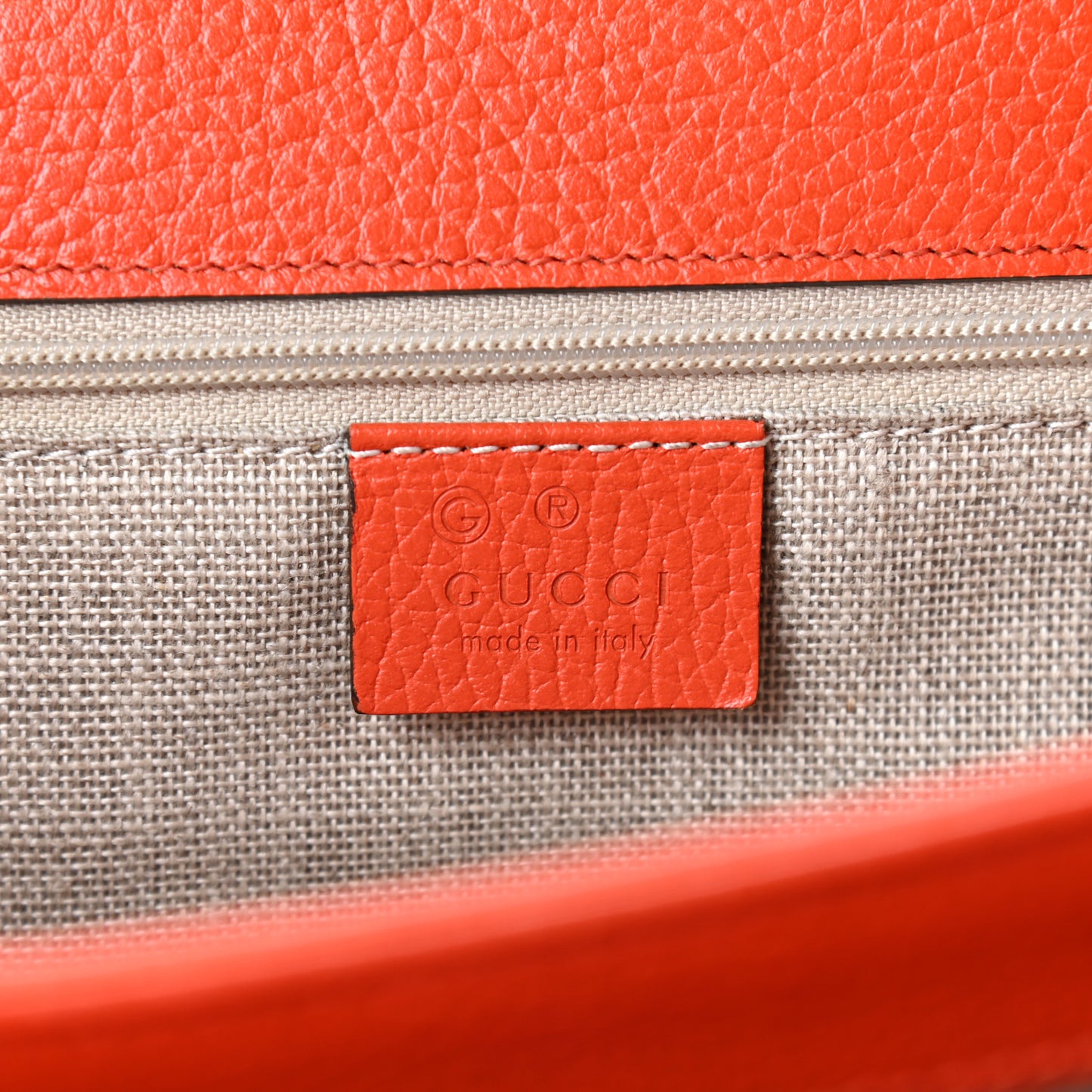 Dollar Calfskin Interlocking G Shoulder Bag Sun Orange