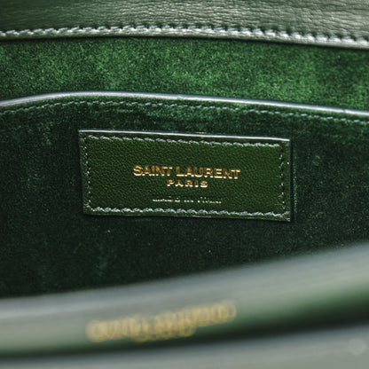 Saint Laurent Calfskin Medium Monogram Sunset New Vert Fonce 7 of 11