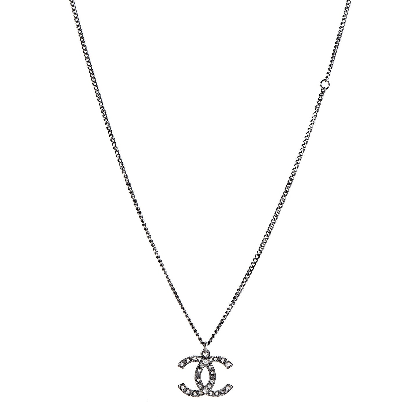 Crystal Timeless CC Necklace Ruthenium