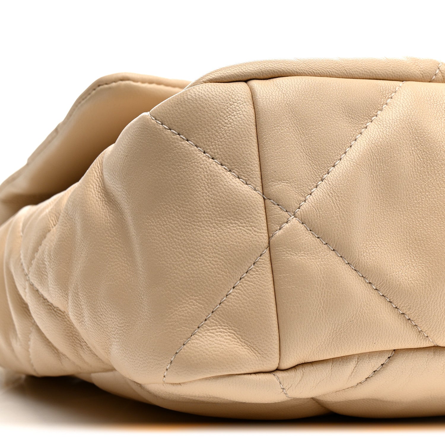 Chanel Goatskin Quilted Large Chanel 19 Flap Beige 9 of 13