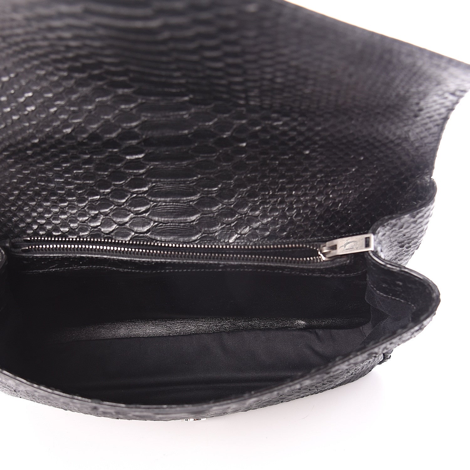 Saint Laurent Snake Calfskin Embossed Monogram Large College Satchel Black 4 of 8