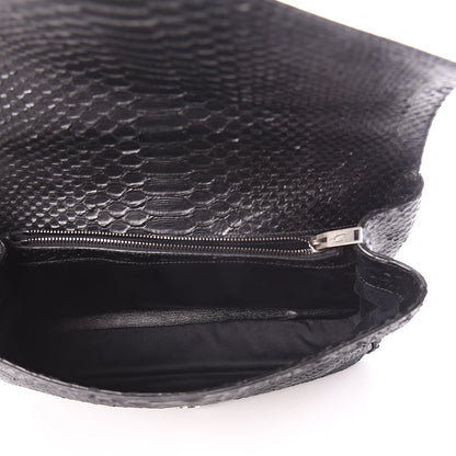 Saint Laurent Snake Calfskin Embossed Monogram Large College Satchel Black 4 of 8