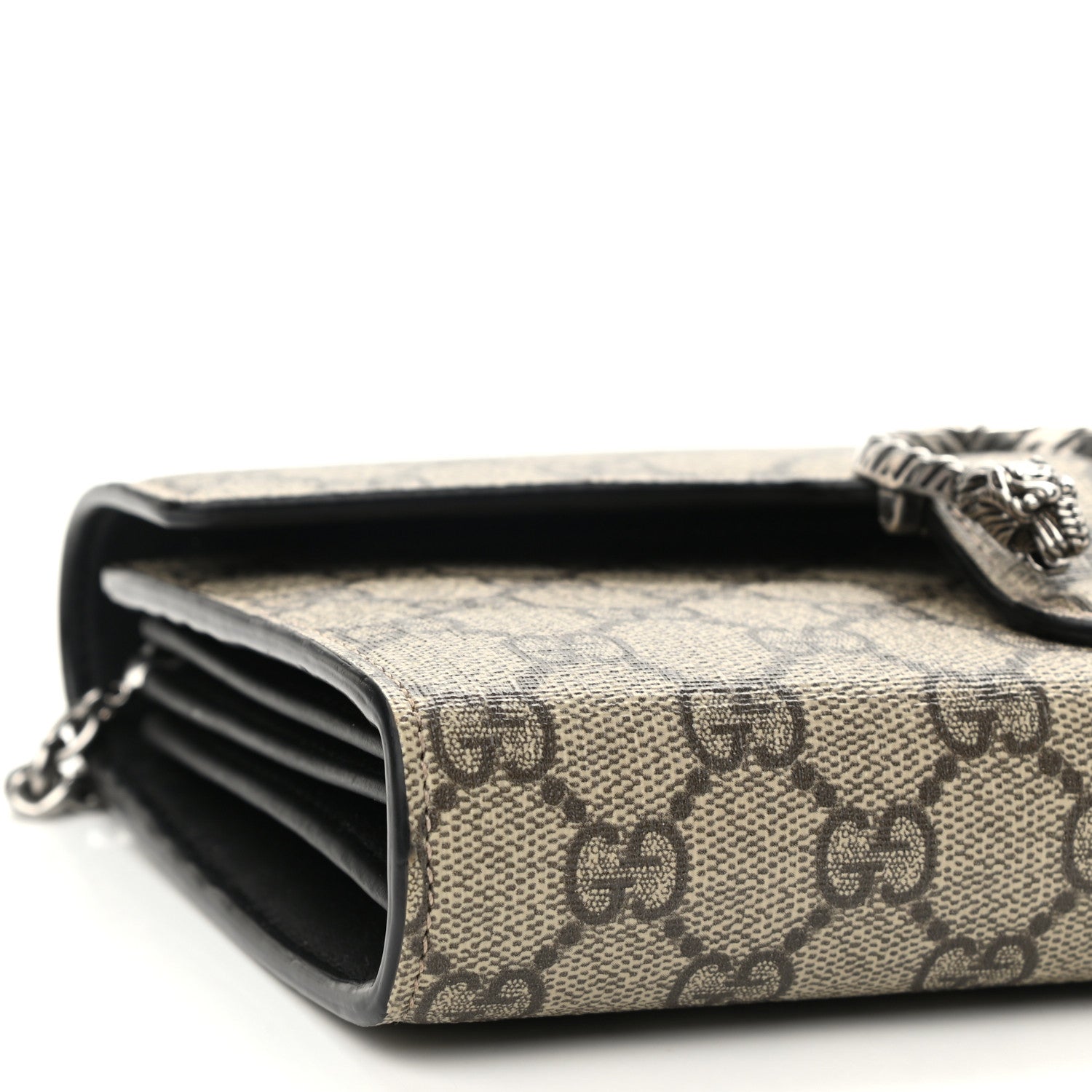 Gucci GG Supreme Monogram Mini Dionysus Chain Wallet Beige Black 9 of 12