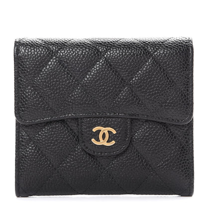 Chanel Caviar Quilted Compact Flap Wallet Black 1 of 9