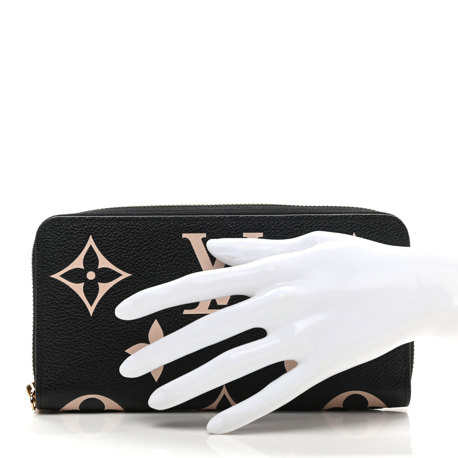 Louis Vuitton Empreinte Monogram Giant Zippy Wallet Black Beige 2 of 8
