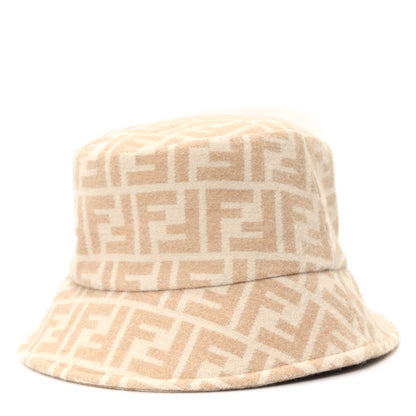 Fendi Wool Silk FF Bucket Hat M Beige 1 of 8