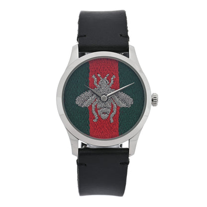 Gucci Stainless Steel Calfskin 38mm Le Marché Des Merveilles Bee Quartz Watch 1 of 5