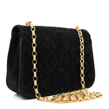 Chanel Suede Quilted Small Single Flap Black 3 of 10