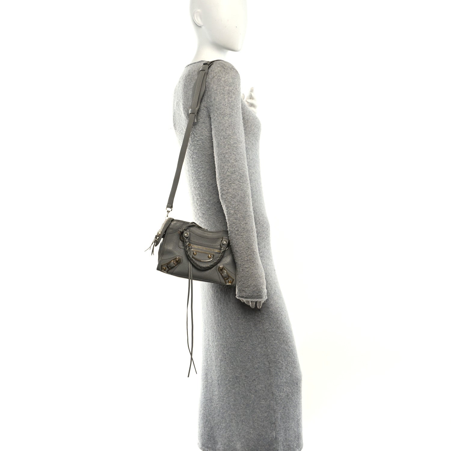 Balenciaga Chevre Gold Metallic Edge Hardware Mini City Gris Taupe 2 of 11