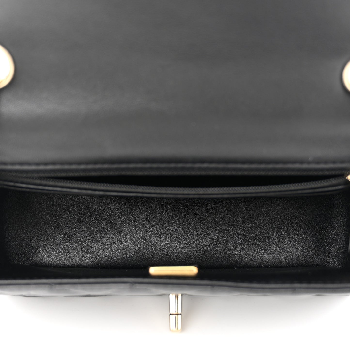 Lambskin Quilted Mini Rectangular Flap Black