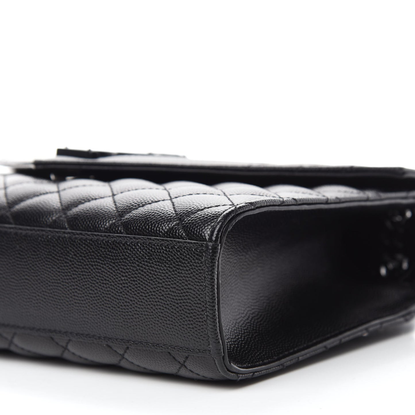 Grain De Poudre Textured Mixed Matelasse Triquilt Medium Monogram Satchel Black