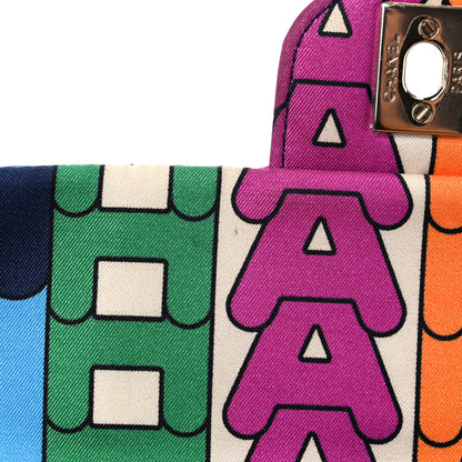 Chanel Printed Fabric Quilted Logo Single Flap Bag Multicolor 10 of 11