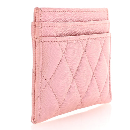 Chanel Iridescent Caviar Quilted Card Holder Rose Pink 3 of 9