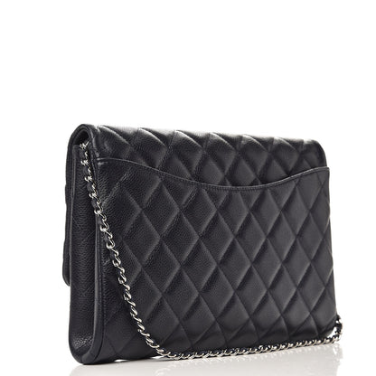 Chanel Caviar Clutch with Chain Flap Navy Blue 3 of 8