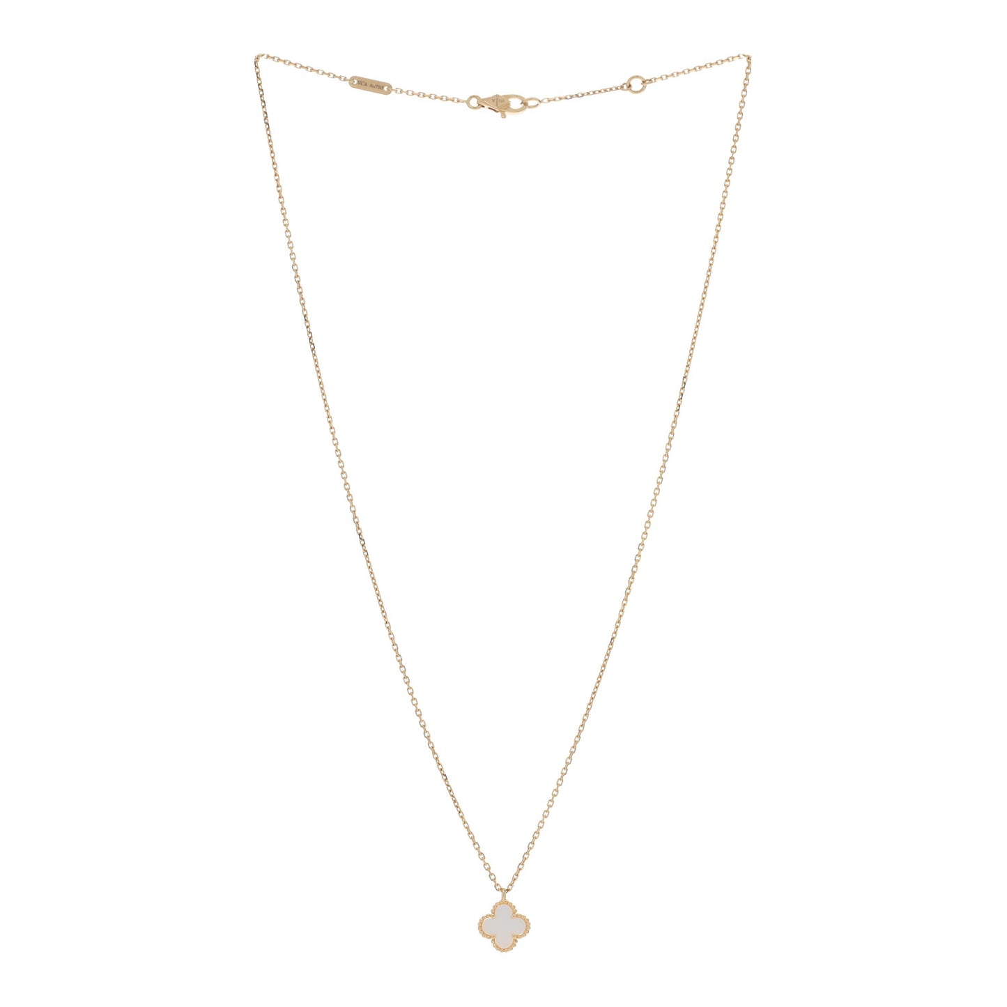 18K Yellow Gold Mother of Pearl Sweet Alhambra Pendant Necklace