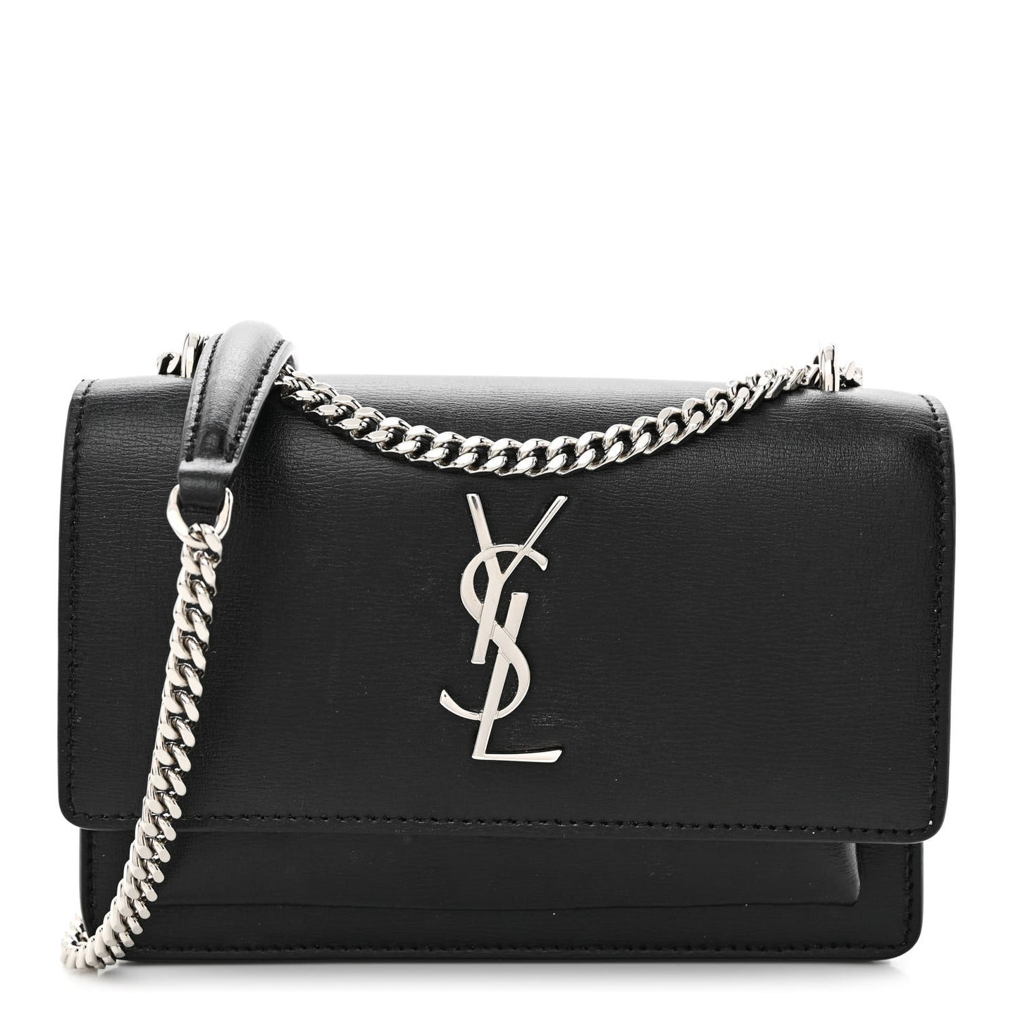 Calfskin Monogram Sunset Chain Wallet Black