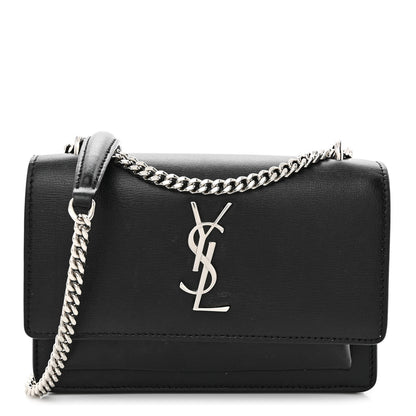 Saint Laurent Calfskin Monogram Sunset Chain Wallet Black 1 of 10