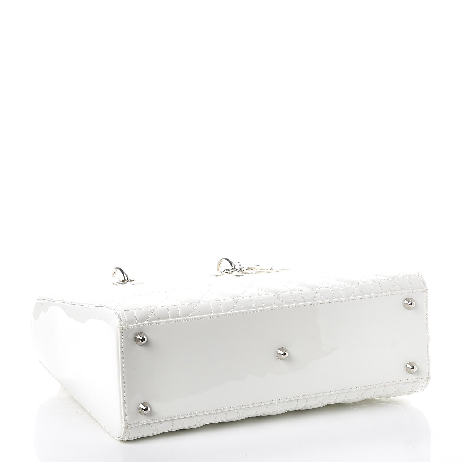 Christian Dior Patent Cannage Large Lady Dior White 4 of 10