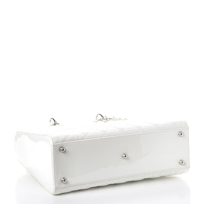 Christian Dior Patent Cannage Large Lady Dior White 4 of 10