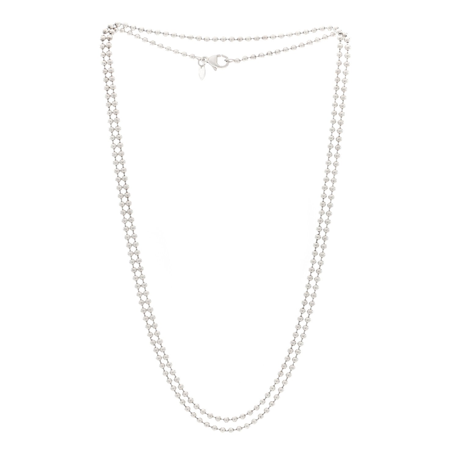 Tiffany Sterling Silver Bead Chain Necklace 34" 2 of 3