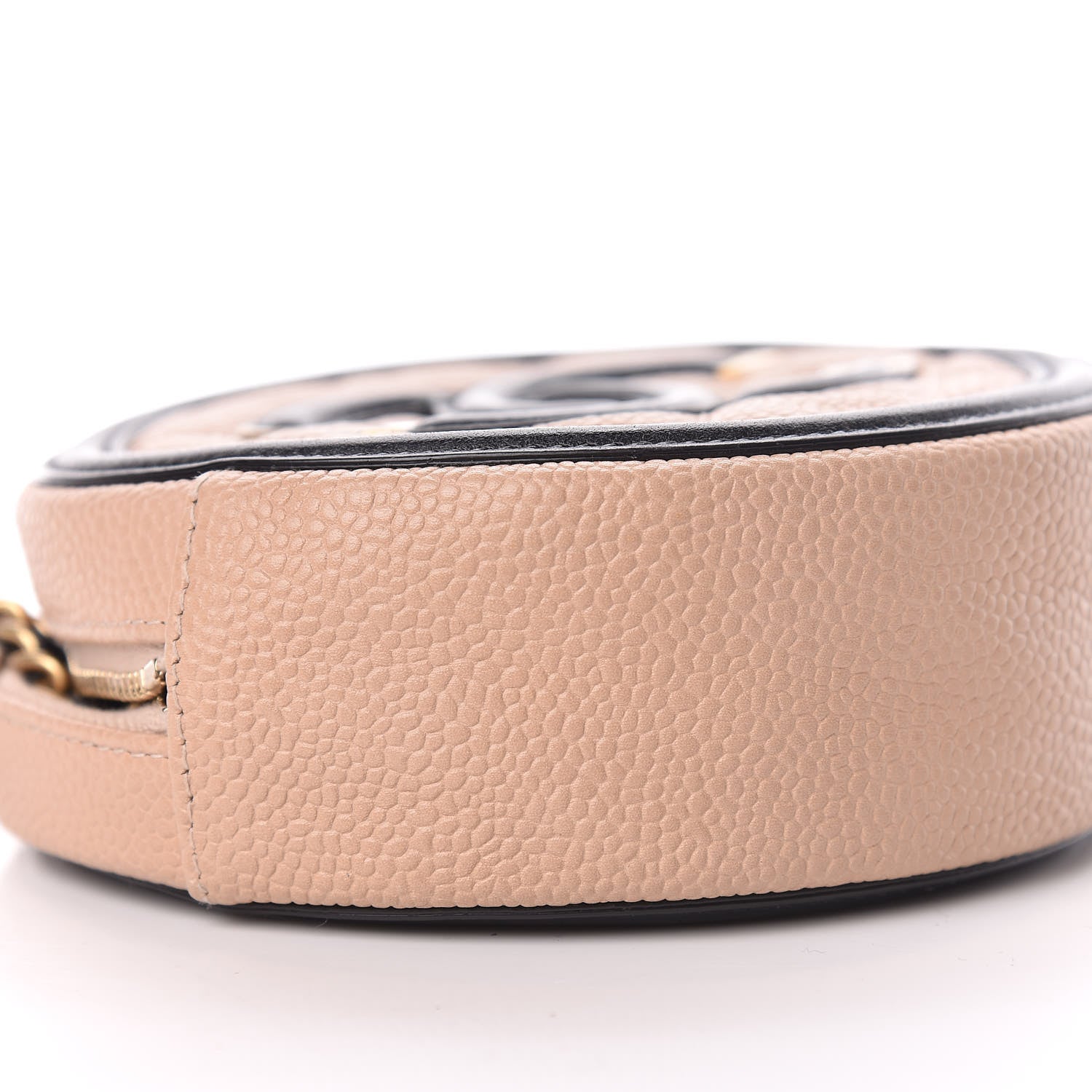 Chanel Caviar Quilted Round Filigree Crossbody Beige Black 5 of 10