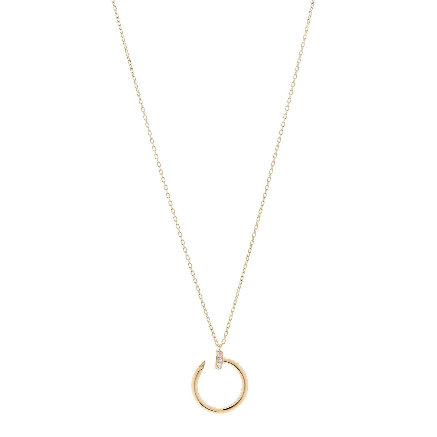 18K Yellow Gold Diamond Juste Un Clou Pendant Necklace
