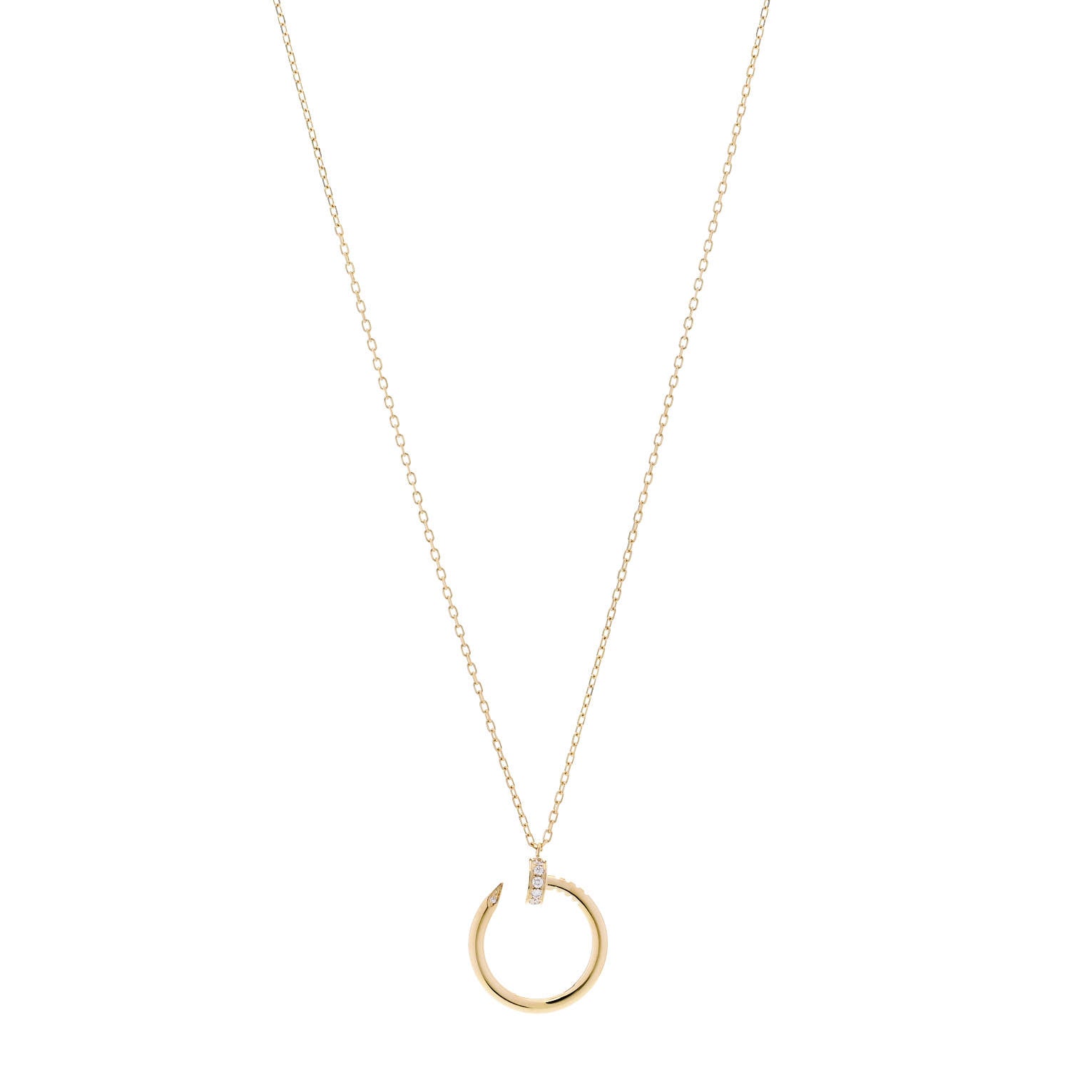 Cartier 18K Yellow Gold Diamond Juste Un Clou Pendant Necklace 1 of 5