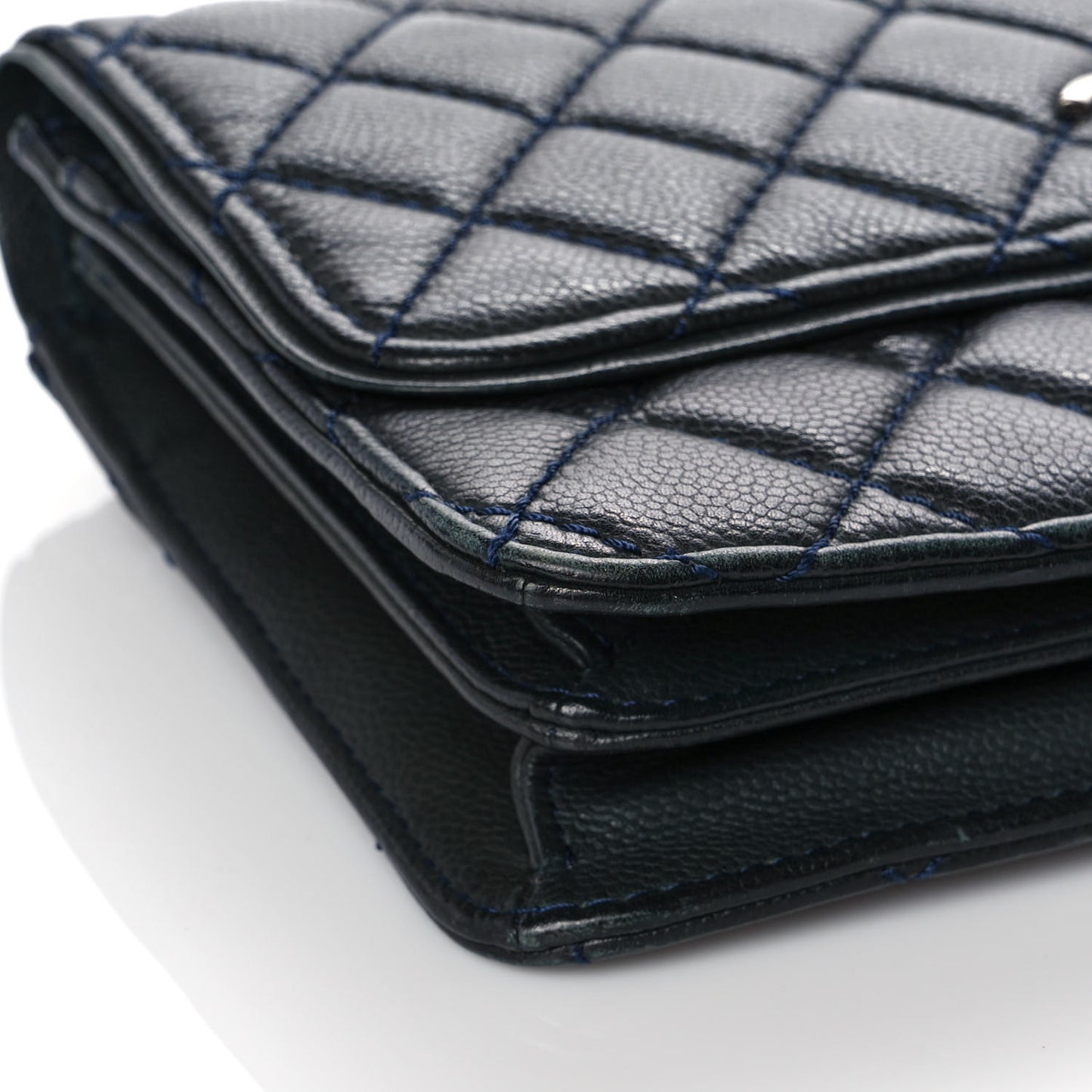 Caviar Quilted Flap With Chain Blue