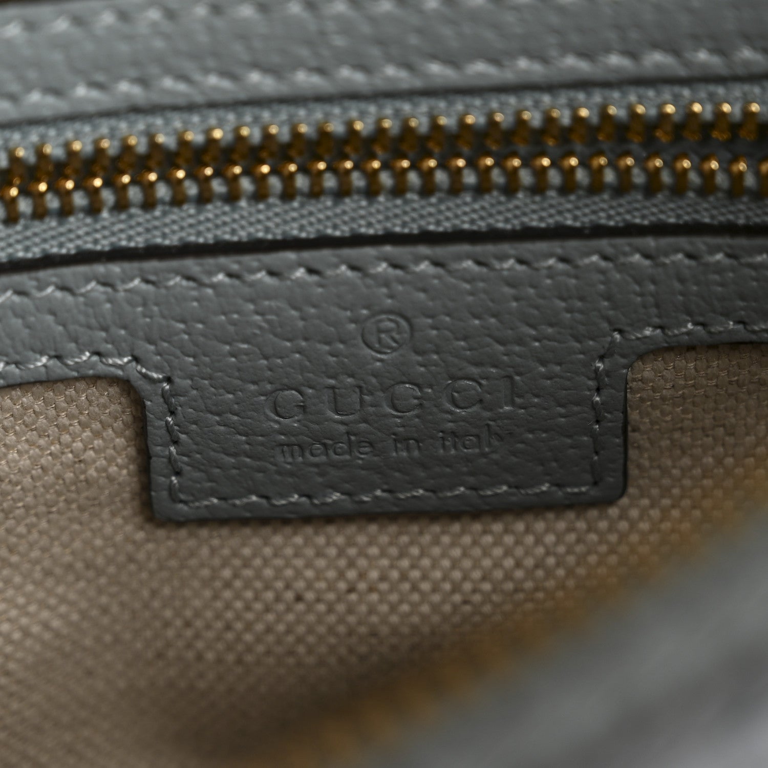 Gucci GG Supreme Monogram Textured Calfskin Web Super Mini Ophidia Shoulder Bag Dusty Blue 6 of 10