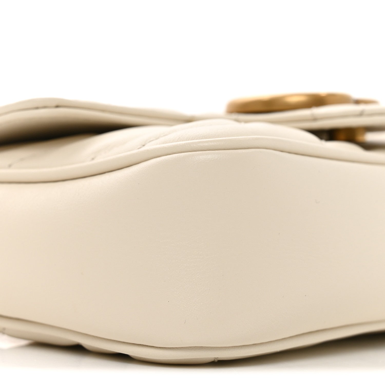 Gucci Calfskin Matelasse Super Mini GG Marmont Shoulder Bag White 8 of 10