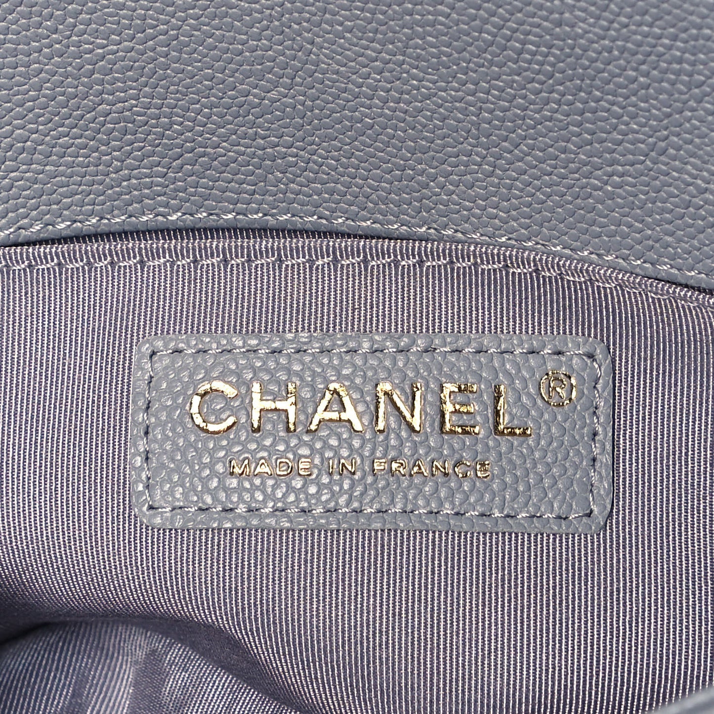 Caviar Quilted Small Boy Flap Grey