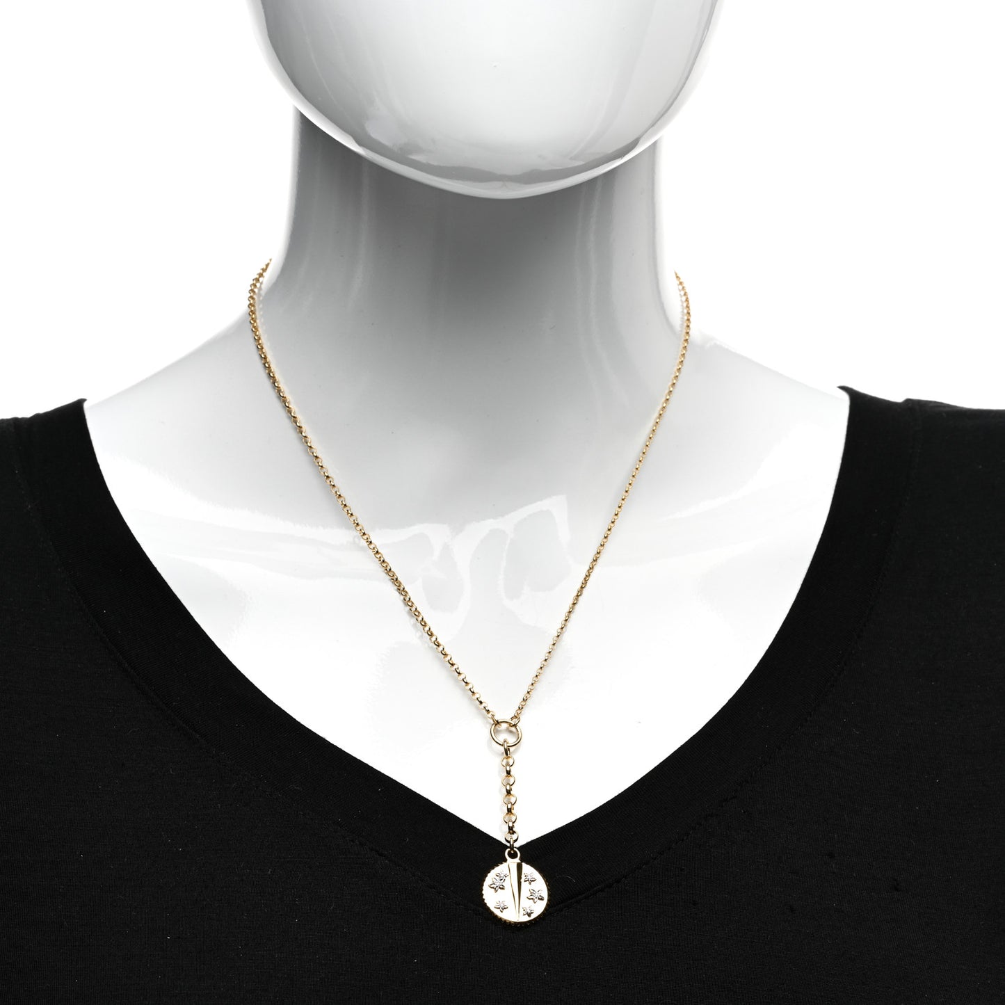 18K Yellow Gold Diamond Small Resilience Medallion Mixed Belcher Extension Chain Necklace
