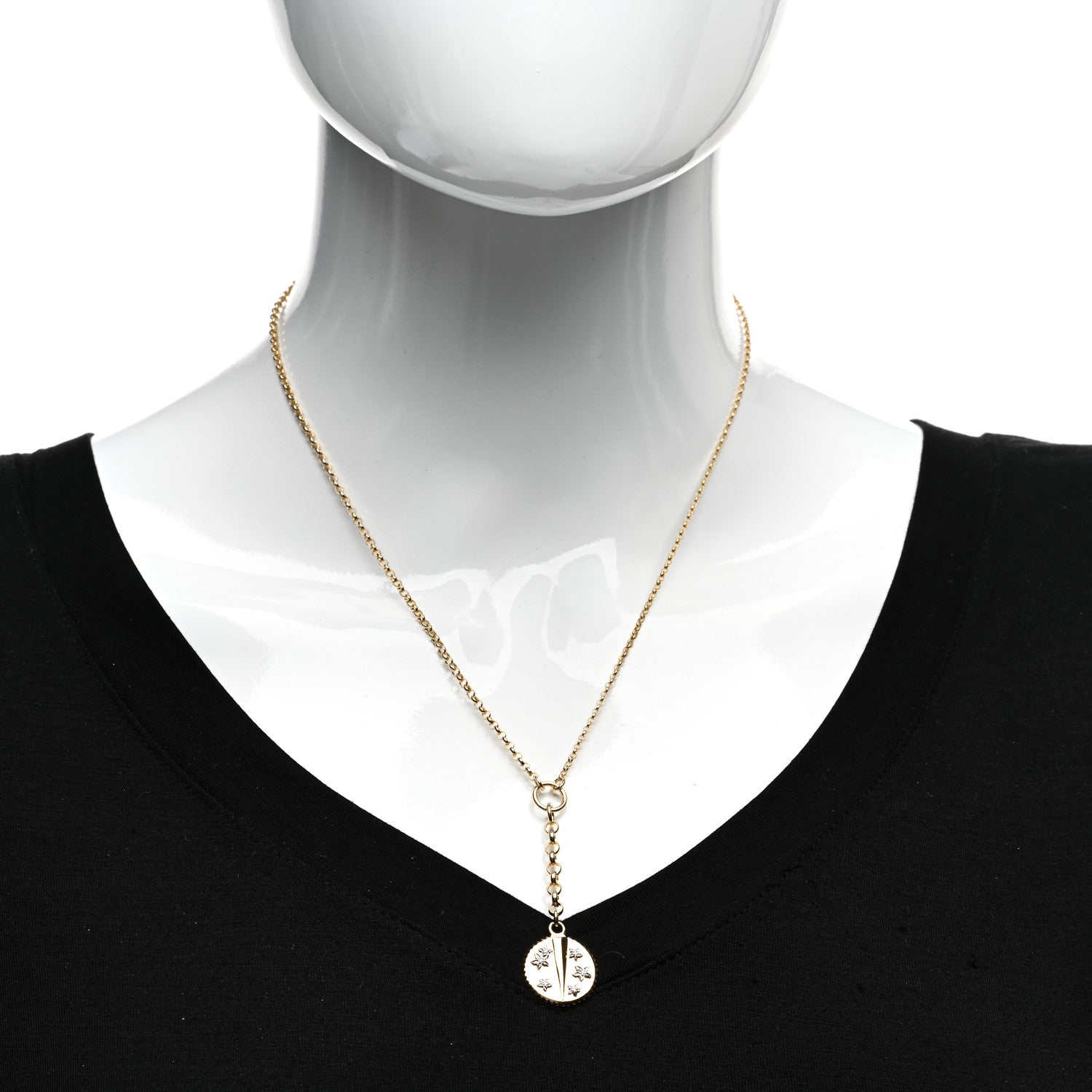 Foundrae 18K Yellow Gold Diamond Small Resilience Medallion Mixed Belcher Extension Chain Necklace 2 of 4