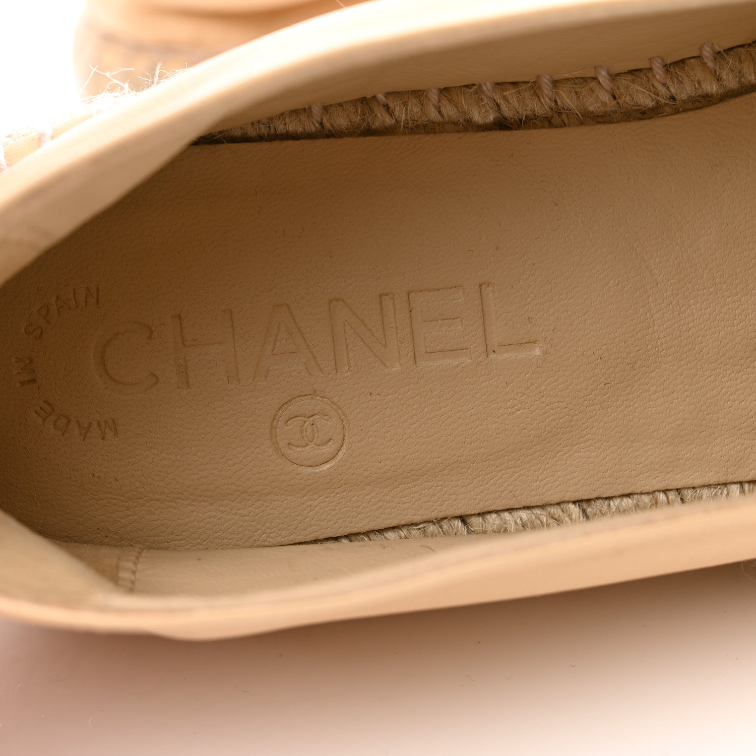 Chanel Lambskin CC Espadrilles 40 Beige Black 6 of 11
