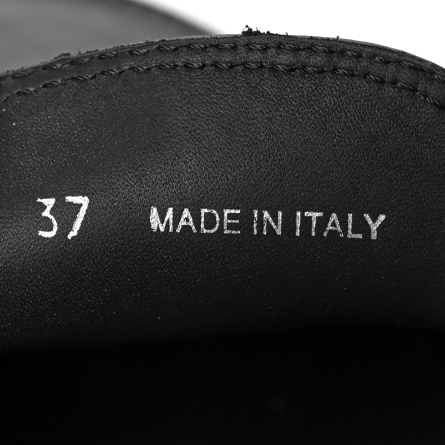 City Calfskin Metal Triangle Logo 20mm Flat Mules 37 Black