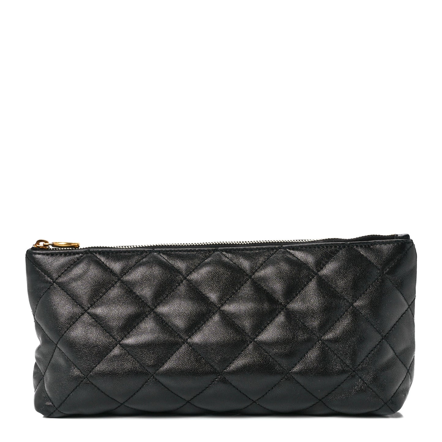 Lambskin Quilted Icare Cosmetic Pouch Black