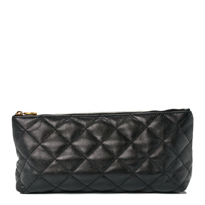 Saint Laurent Lambskin Quilted Icare Cosmetic Pouch Black 1 of 10