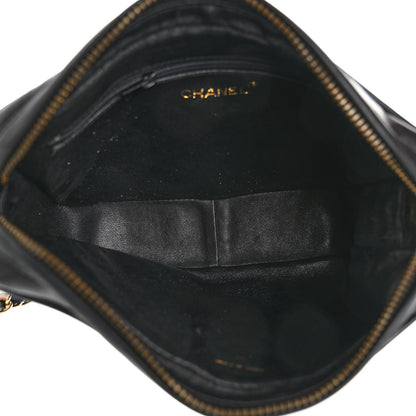 Chanel Lambskin Chevron Quilted Tassel Camera Case Black 5 of 9