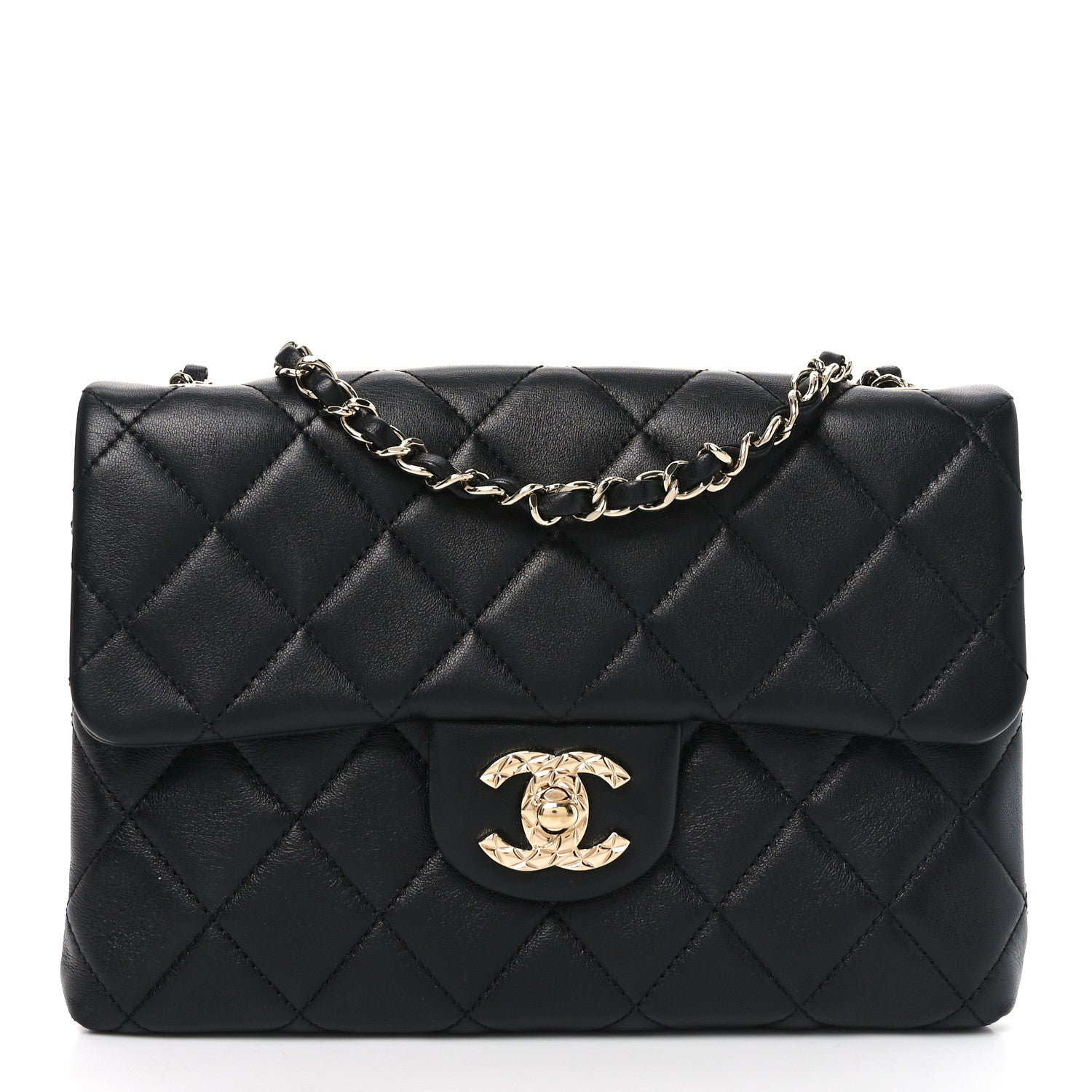 Chanel Lambskin Quilted CC Pocket Clutch With Chain Black 1 of 10
