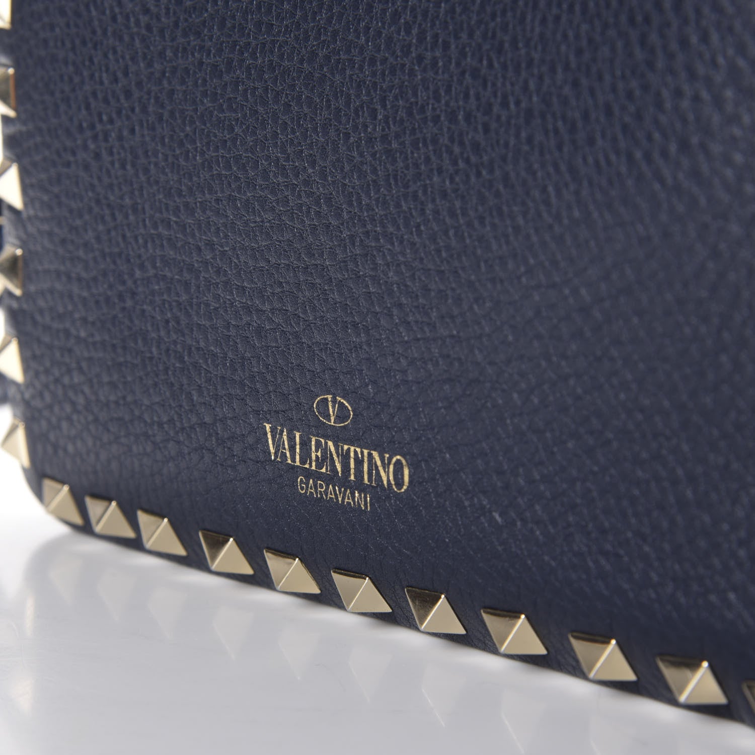 Valentino Garavani Pebbled Calfskin Rockstud Camera Crossbody Bag Marine 9 of 9