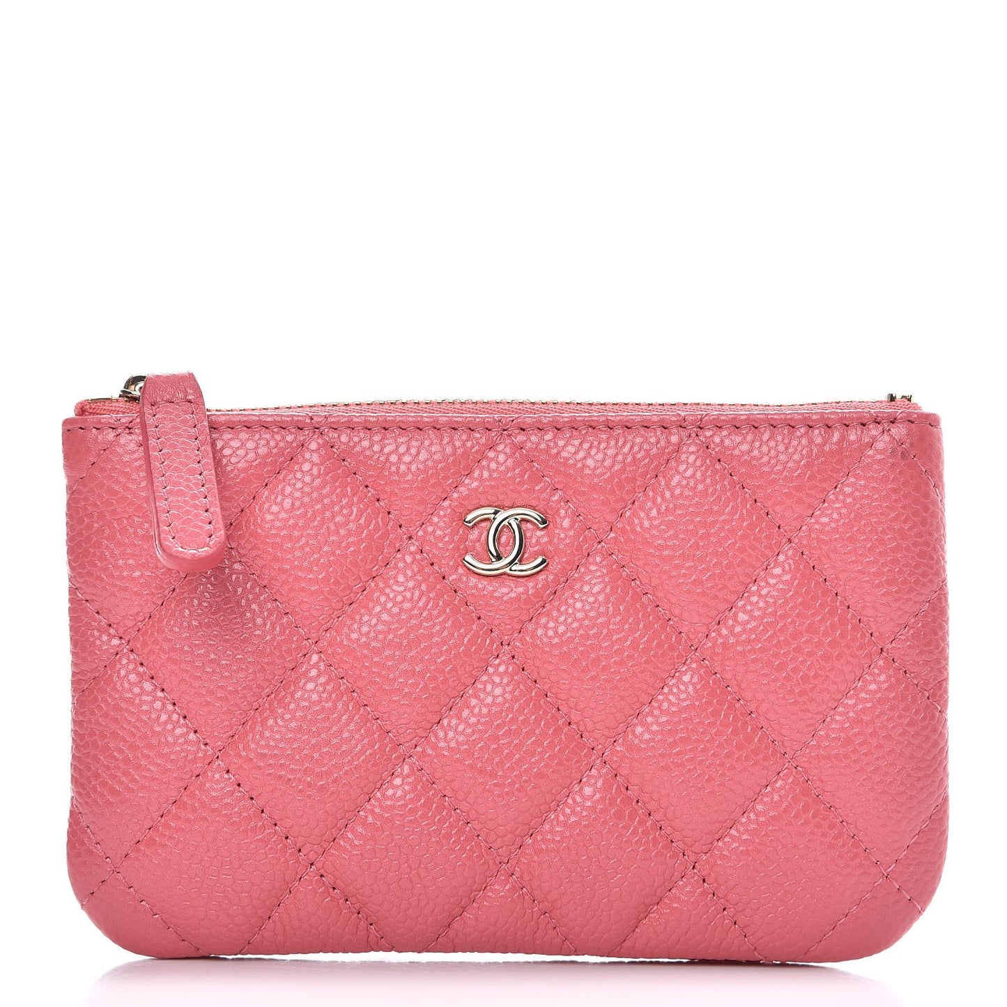 Caviar Quilted Small Cosmetic Case Pink