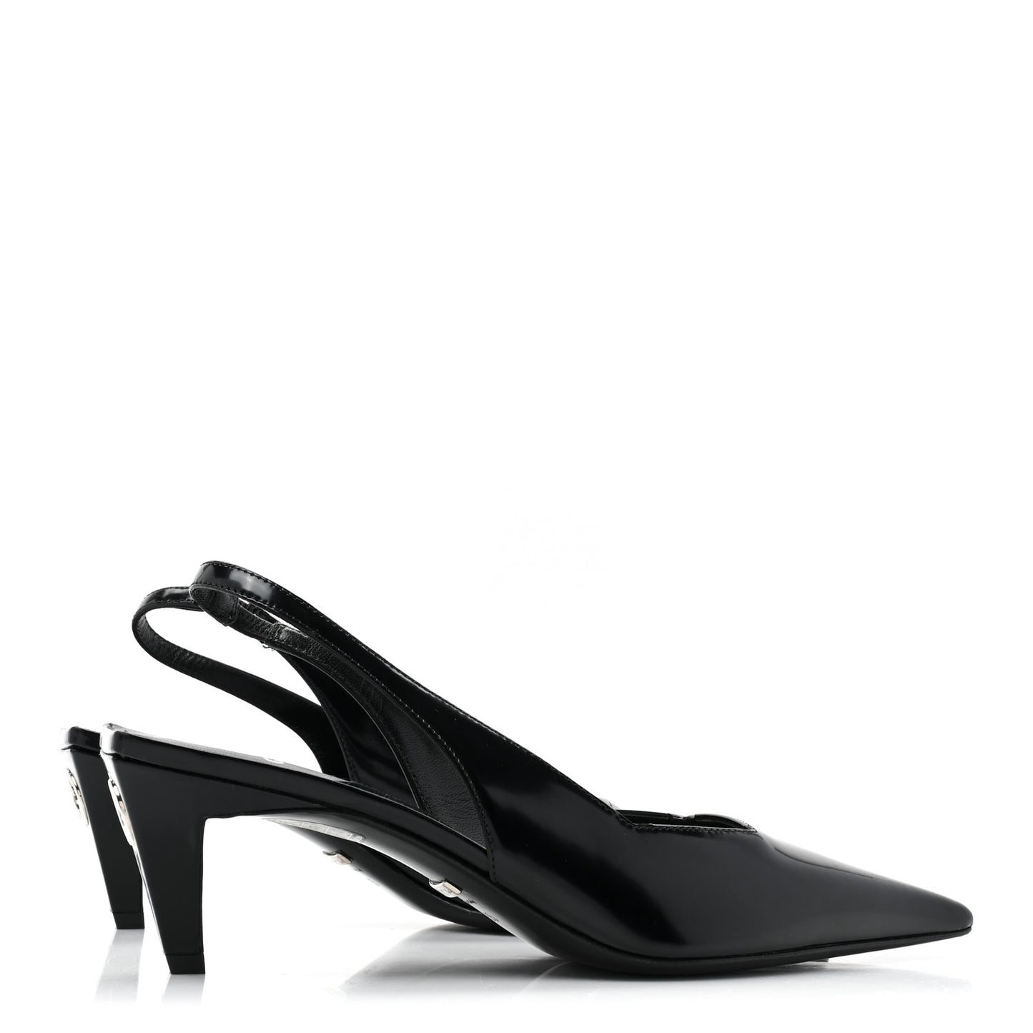 Nappa Mallory Pointed Toe Slingback Sandal 35 Black