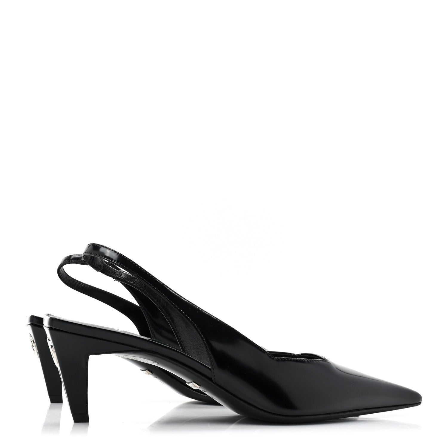 Gucci Nappa Mallory Pointed Toe Slingback Sandal 35 Black 5 of 10