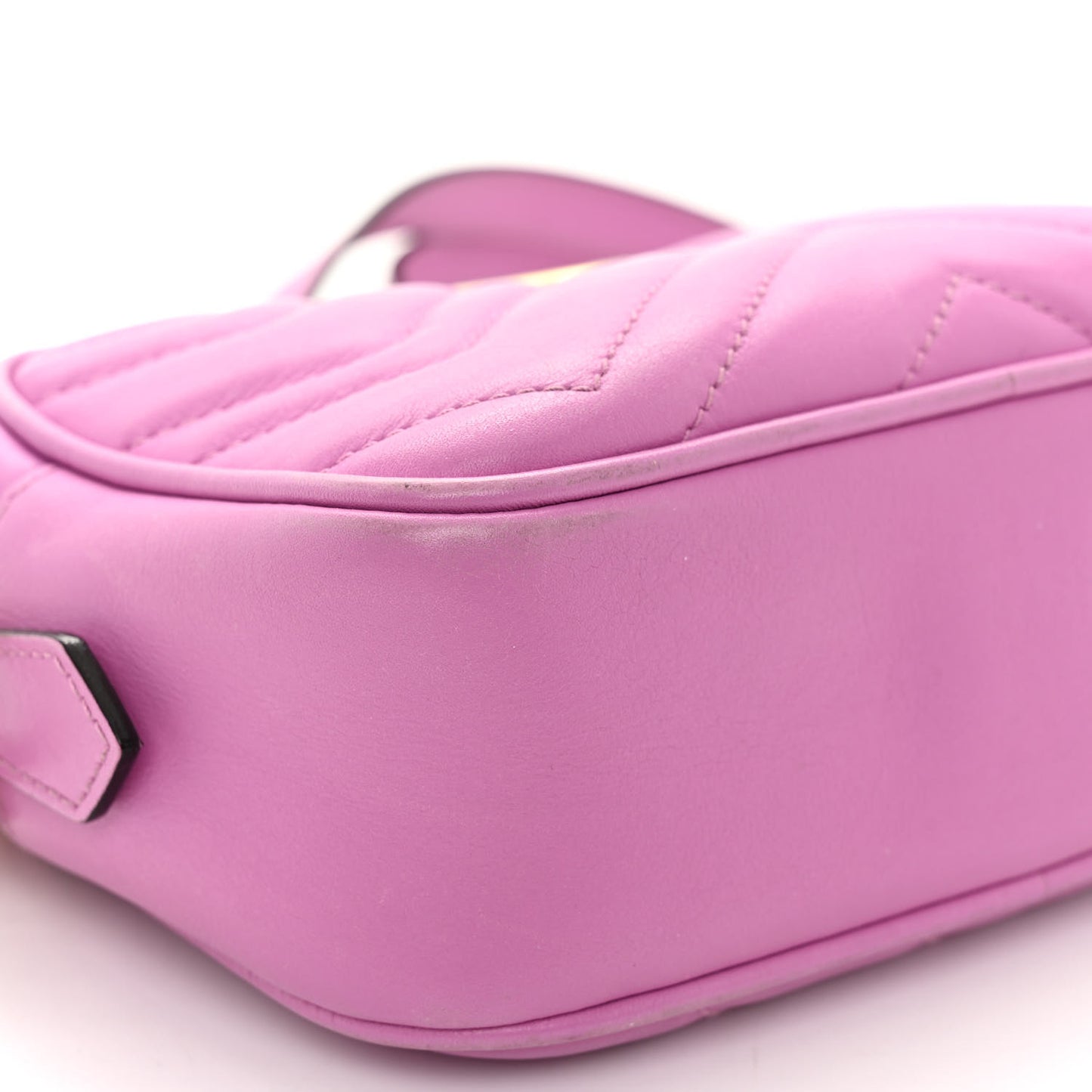 Calfskin Matelasse Mini GG Marmont Chain Shoulder Bag Candy Mousse
