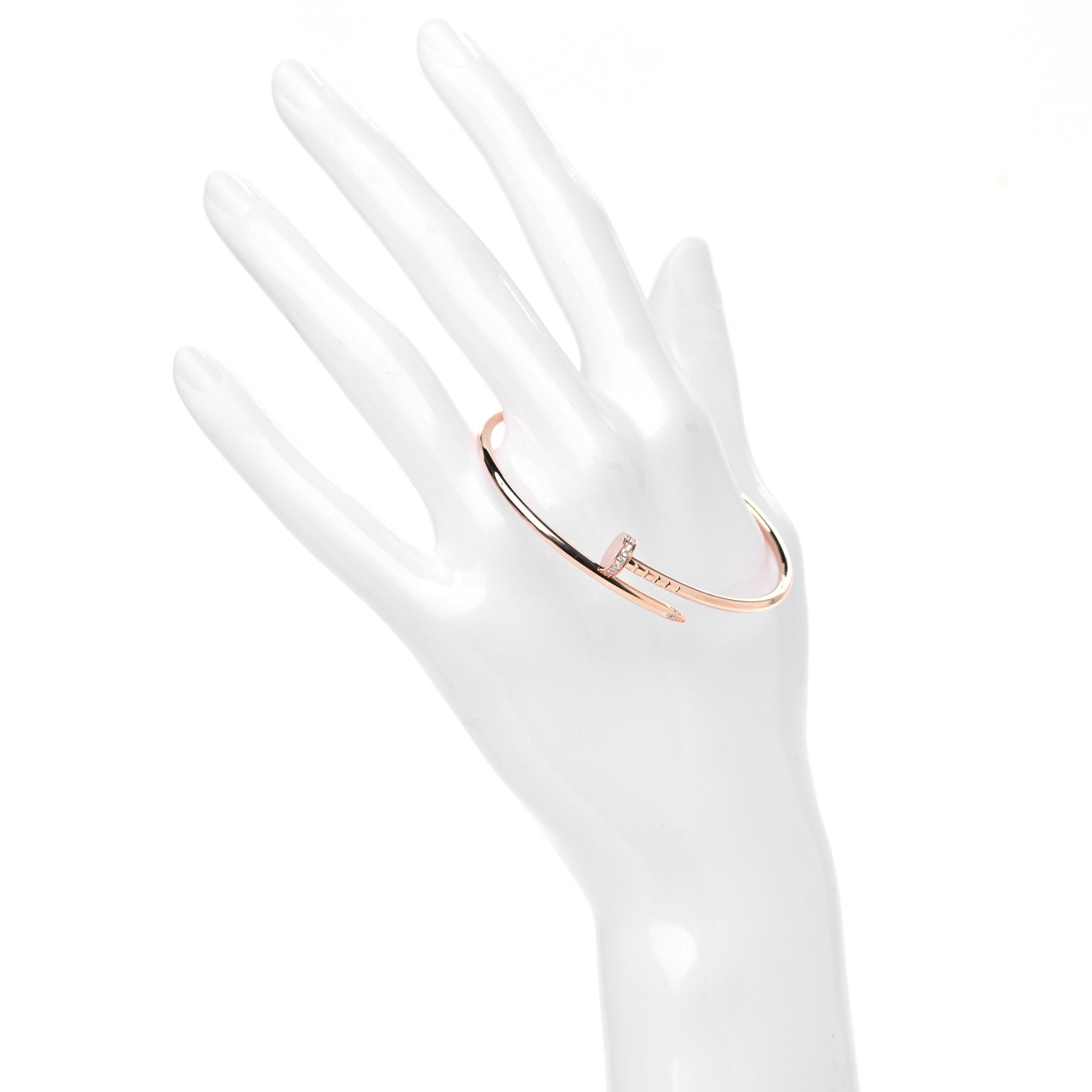 Cartier 18K Pink Gold Diamond Small Juste Un Clou Bracelet 16 2 of 5