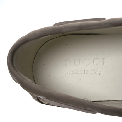 Gucci GG Supreme Monogram Canvas Nubuck Mens Lace Up Boat Shoes 9.5 Oatmeal Beige Ebony 9 of 13