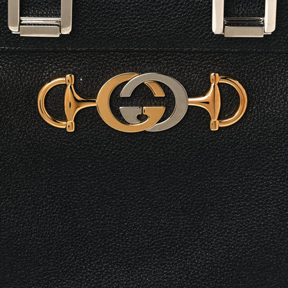 Gucci Grainy Calfskin Small Zumi Top Handle Bag Black 8 of 13