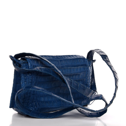 Nancy Gonzalez Crocodile Front Flap Shoulder Bag Blue 4 of 11