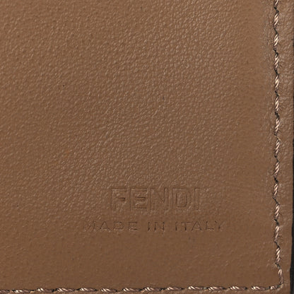 Fendi Vitello Grace FF Embossed Striped Bi-Fold Wallet Latte Sand Giallo Fendi 6 of 8